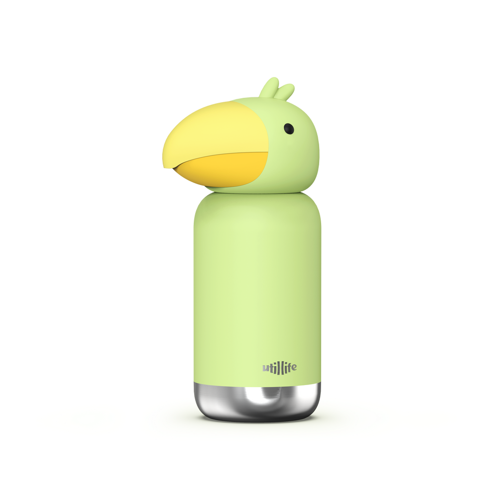 Zoofiesta Kids Insulated Water Bottle - Toucan Design - Leak-Proof & BPA-Free
