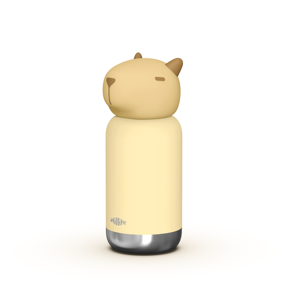 Zoofiesta Kids Insulated Water Bottle - Capybara Design - Leak-Proof & BPA-Free