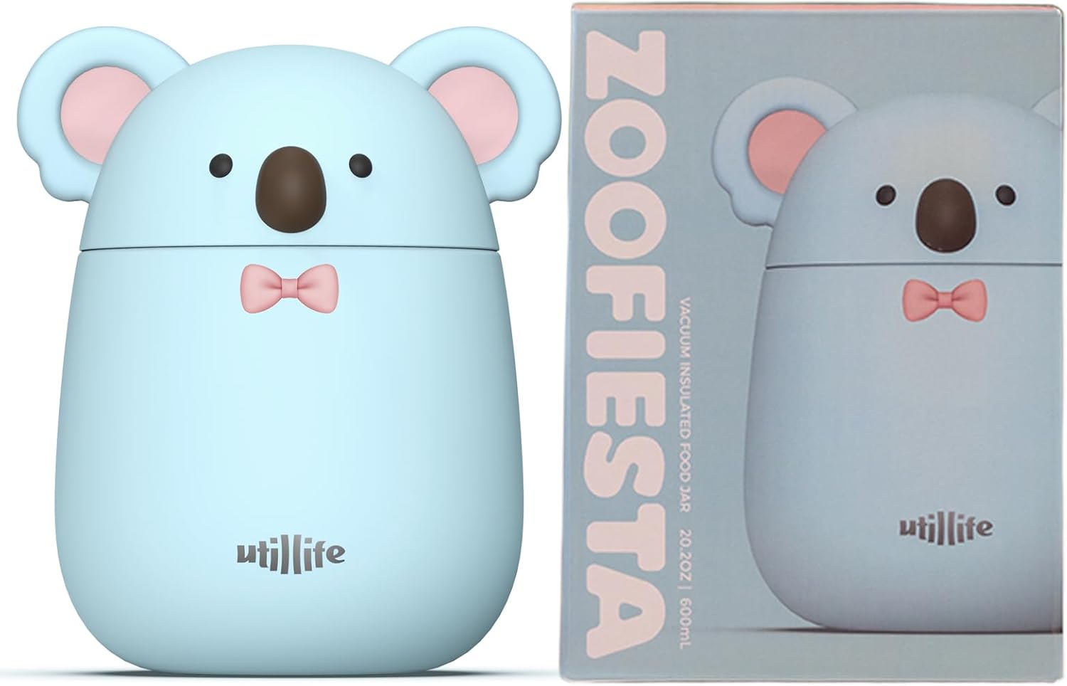Zoofiesta Kids Insulated Food Jar - Koala - Vacuum Thermos for Hot & Cold Meals