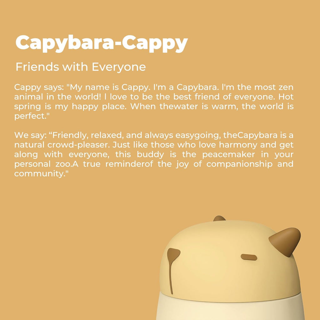 Zoofiesta Kids Insulated Food Jar - Capybara - Vacuum Thermos for Hot & Cold Meals