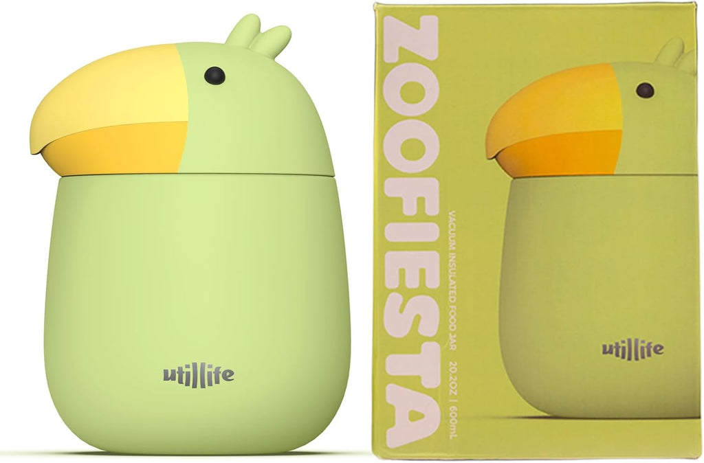 Zoofiesta Kids Insulated Food Jar - Toucan - Vacuum Thermos for Hot & Cold Meals