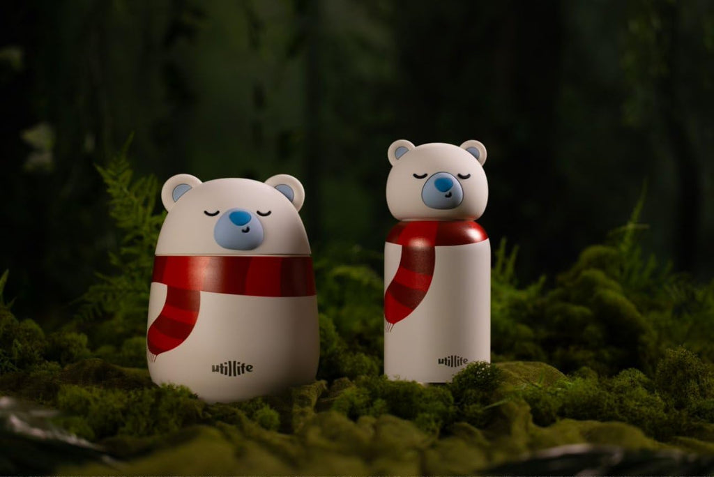 Zoofiesta Kids Insulated Water Bottle - Polar Bear Design - Leak-Proof & BPA-Free
